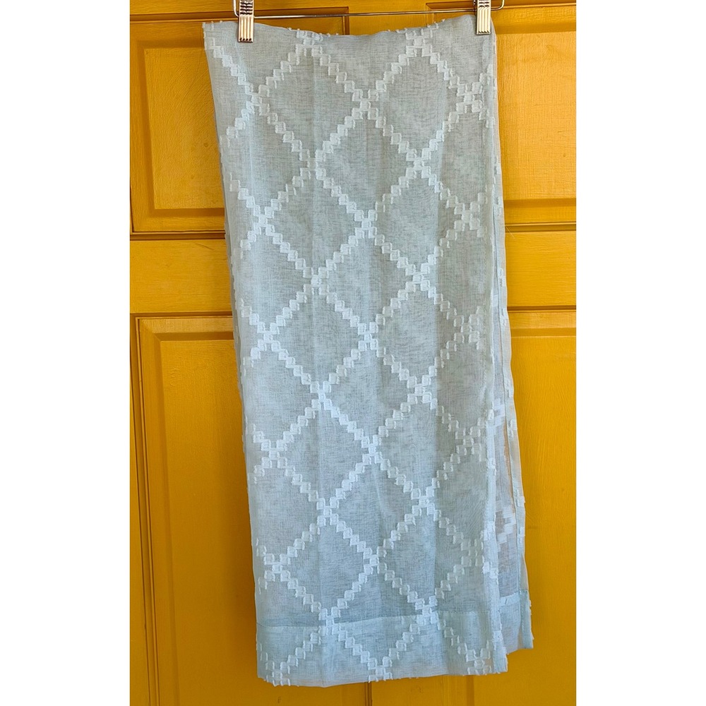 Mainstays Sheer Curtain Panels 8 Pack light green Geometric Trellis 28x63